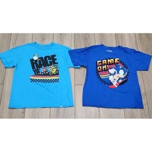 2 Graphic Tees Shirts Mario Kart Sonic‎ Hedgehog Youth Medium